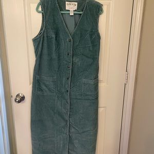 Blue Orvis Corduroy Maxi Sleeveless Dress